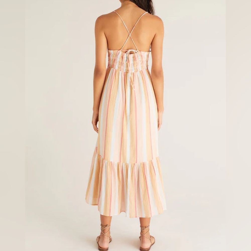 Z Supply Pastel Crinkle Gauze Smocked Upper Midi Maxi Sun Dress - Picture 2 of 14